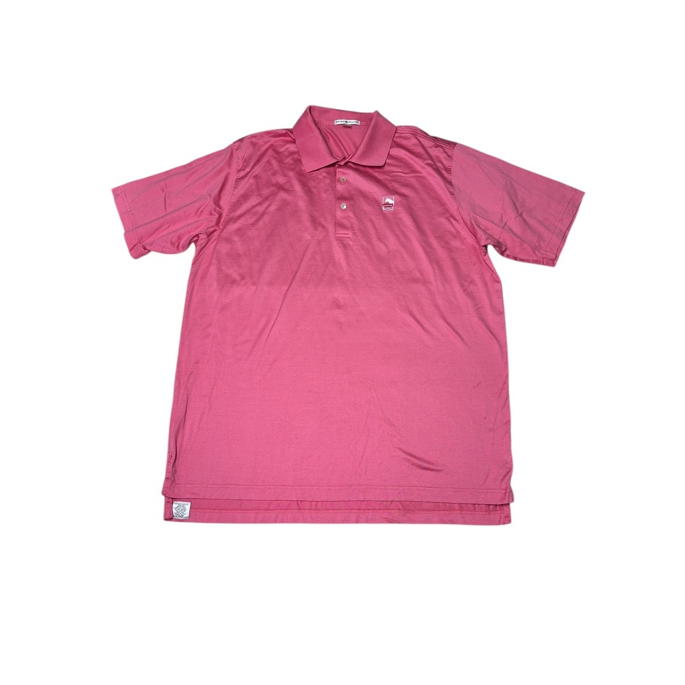Peter Millar Mens Pink Cotton Polo Shirt‎ Golf Horse Logo Size XL